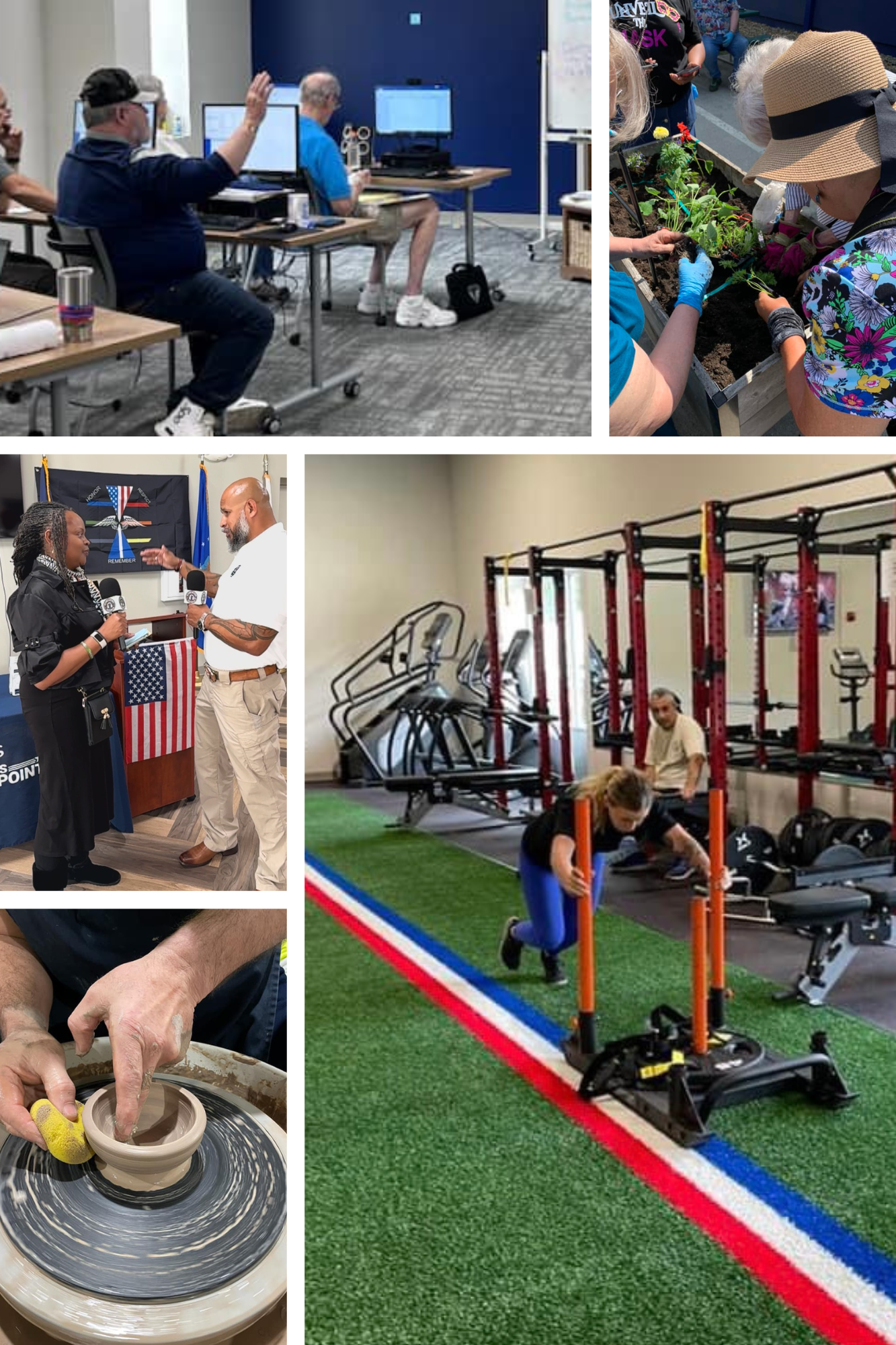 Collage of program participants utilizing services