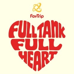 Red text reading "Full tanks, full hearts" in the shape of a heart