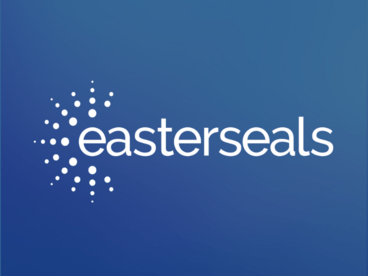 Blue background with white Easterseals logo