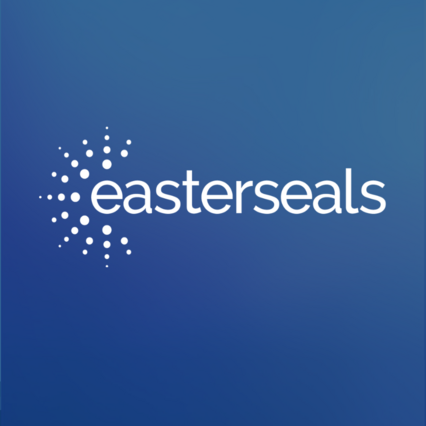 Blue background with white Easterseals logo