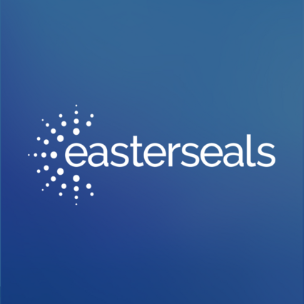 Blue background with white Easterseals logo