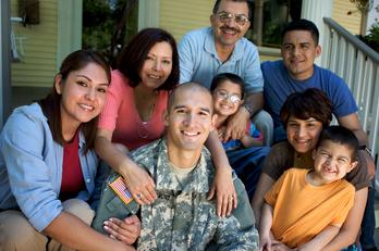 Military portrait with family