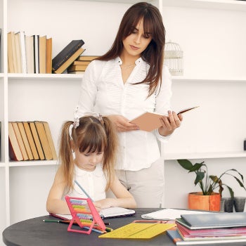 girl being analyzed by therapist