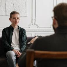 Teenager with counselor