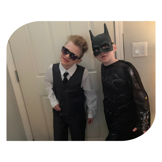 Harrison and Hudson dressed up for Halloween